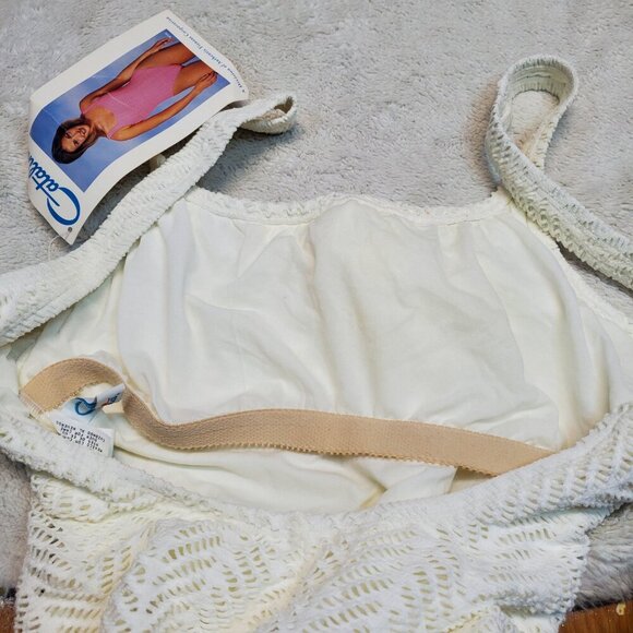 NWT Catalina VTG White Eyelet Romantic Cottagecore One Piece Swimsuit‎ Swim 16 - Picture 5 of 9